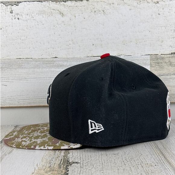 New Era 59Fifty Men’s 7 1/8 Atlanta Falcons Fitted Hat Black NFL Football Cap - Picture 5 of 5